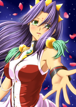 Woman purple hair crown blue - purple free wallpaper