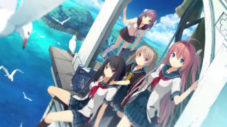 Girls boat ocean seagulls flying - a group of girls free wallpaper
