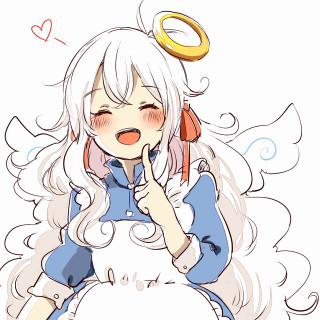 Girl angel wings halo drawing - a finger free wallpaper