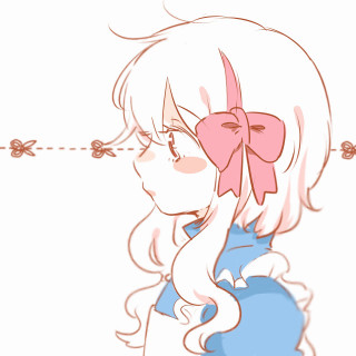 Girl pinkbow blueDress lineart symmetrical - symmetrical free wallpaper
