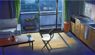 Kitchen table chair window outside - a view free wallpaper