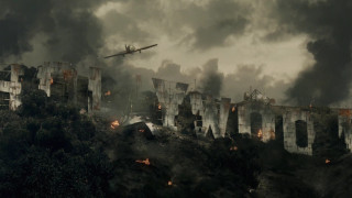 Plane city cloudy smoke flames - elbridge ayer burbank free wallpaper