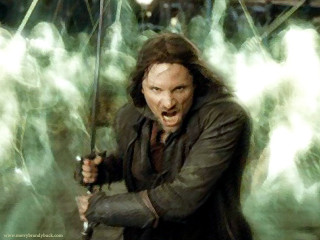 Man sword painting smoke building - lord of the rings free wallpaper