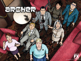 Group people red couch room 2 - a tv free wallpaper