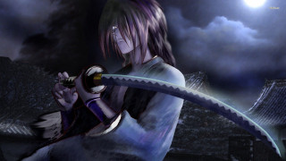 Woman sword dark sky clouds 2 - full free wallpaper for desktop