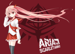 Girl long pink hair red - sots art free wallpaper
