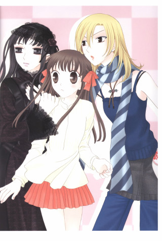 Anime characters pink room checkered - aimitsu free wallpaper
