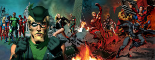 Costume masks group fire background - costume free wallpaper
