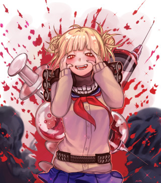 Cartoon character red tie bloody - her eye free wallpaper