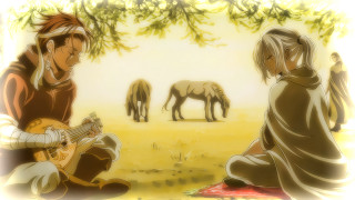 Couple guitar field elephants background - the background of the picture free wallpaper