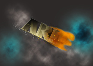 Rocket arr blue yellow background - an airbrush painting free wallpaper for desktop