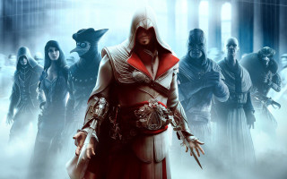 Group fog hooded man red - video game free wallpaper
