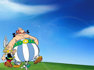 Cartoon character large ball field - a dog and a cat free wallpaper