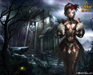 Woman costume creepy house creepy - a creepy house free wallpaper