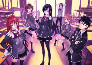 Anime girls group room arms - a room together free wallpaper