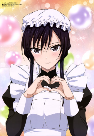 Girl white dress heart bubbles - a heart free wallpaper