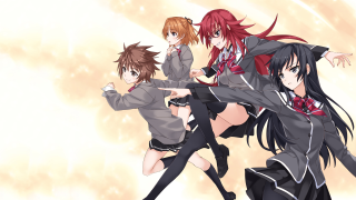 Anime girls group pointing camera 2 - a group free wallpaper