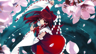 Red hair girl heart flower - flowery free wallpaper
