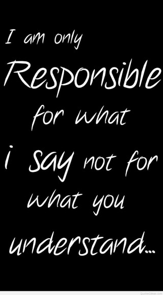 Black white photo quote responsible - simple free wallpaper