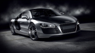 Silver sports car dark room 28 - the hood and the hood free wallpaper
