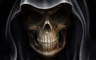 Skeleton hooded skull image artwork - death free wallpaper