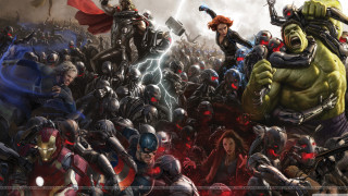 Avengers crowd characters weapons armor - their back free wallpaper