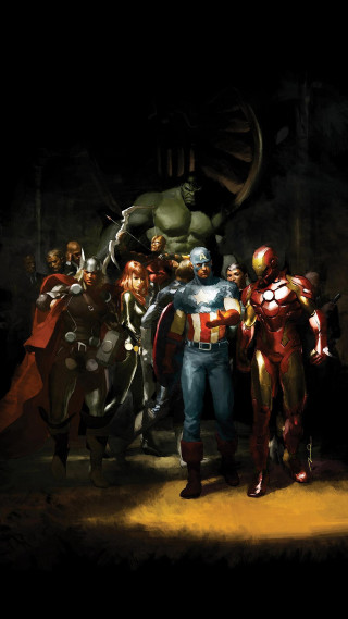 Avengers characters giant statue dark - ashcan school free wallpaper