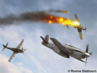 Planes flying cloudy sky fire - a fire free wallpaper