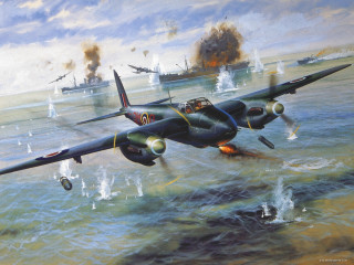 Plane flying water jets sky - a painting of a plane free wallpaper