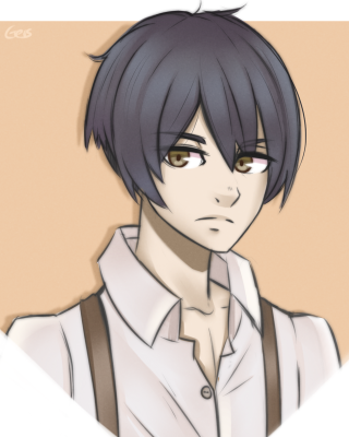 Man black hair suspenders sad - a sad look free wallpaper