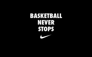 Black background white nike basketball - a white nike logo free wallpaper