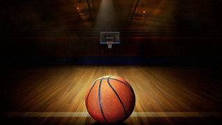 Basketball court spotlight hoop woodenfloor - a court free wallpaper