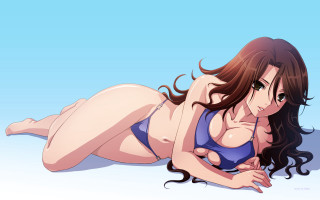 Eizan kikukawa anime bikini lying - a woman in a bikini free wallpaper