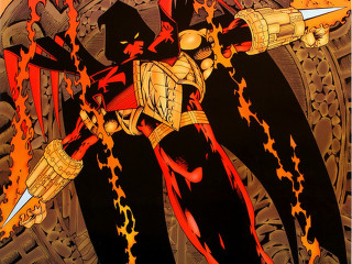 Man sword armor fire flames - alan davis free wallpaper