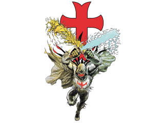 Knight sword cross drawing art 2 - a red cross free wallpaper