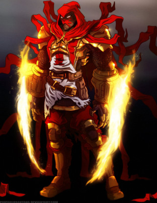 Cartoon character red hood sword - epic fantasy character art free wallpaper