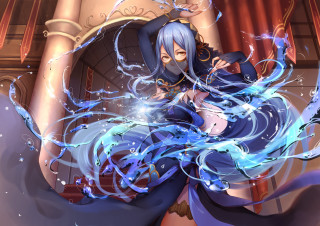 Blue hair blue dress water - a blue object free wallpaper