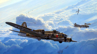 Planes flying sky background foreground 2 - a painting free wallpaper