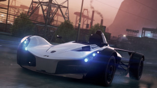 White racecar night street powerplant - a white race car free wallpaper