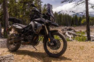 Motorcycle dirtroad woods mountain bridge - a dirt road free wallpaper