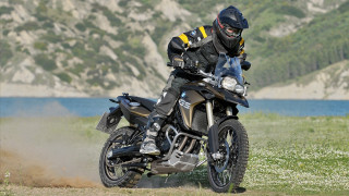 Motorcycle rider lake mountains dirt - a man riding free wallpaper