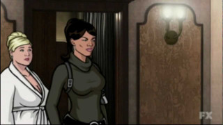 Cartoon two women hallway light - the wall behind them free wallpaper