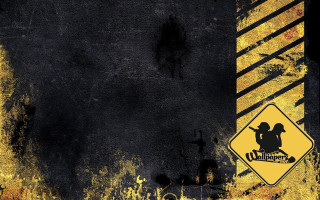 Yellow black sign wall stripe - sign free wallpaper