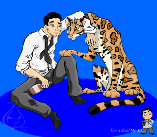 Man sitting ground cat tie - a tie free wallpaper