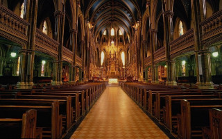 Church checkered floor pews large - andrea pozzo free wallpaper