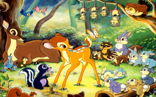 Forest animals birds painting nature - and a bird free wallpaper