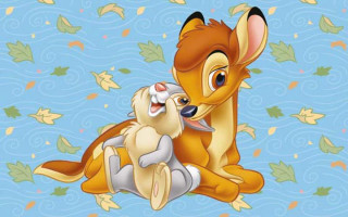 Cartoon character hugging animal blue - animal free wallpaper