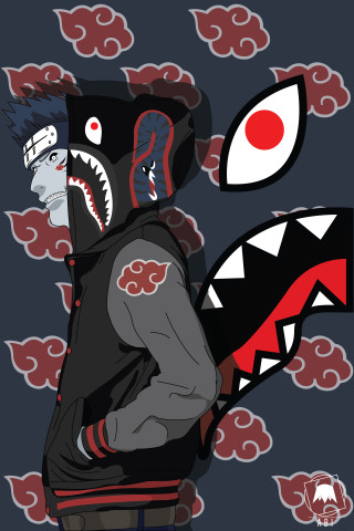 Man shark mask shark mouth - a wall free wallpaper