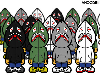Cartoon sharks mouths open teeth - lostfish free wallpaper