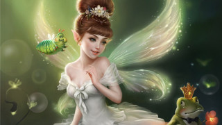 Fairy frog lap image illustration - a fairy free wallpaper